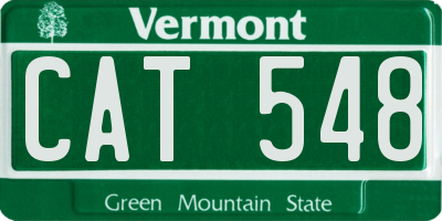 VT license plate CAT548