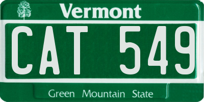VT license plate CAT549