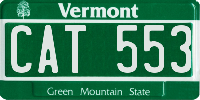 VT license plate CAT553