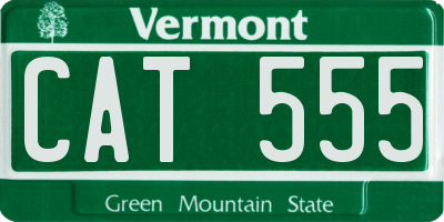 VT license plate CAT555