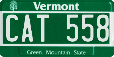 VT license plate CAT558