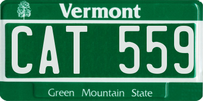 VT license plate CAT559