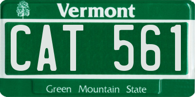 VT license plate CAT561