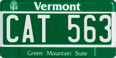 VT license plate CAT563