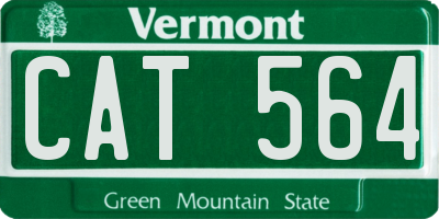 VT license plate CAT564