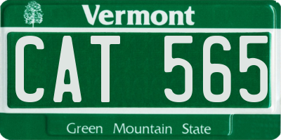 VT license plate CAT565