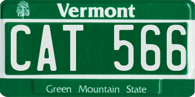 VT license plate CAT566