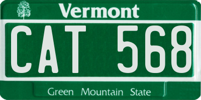 VT license plate CAT568