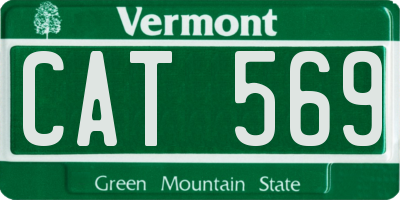 VT license plate CAT569