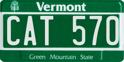 VT license plate CAT570