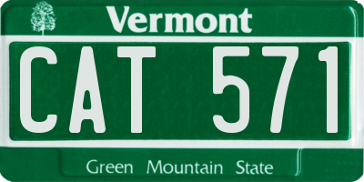 VT license plate CAT571