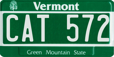 VT license plate CAT572