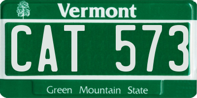 VT license plate CAT573