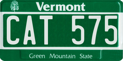 VT license plate CAT575