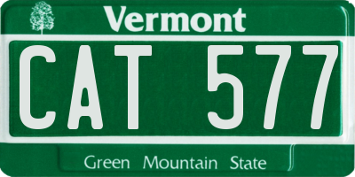 VT license plate CAT577