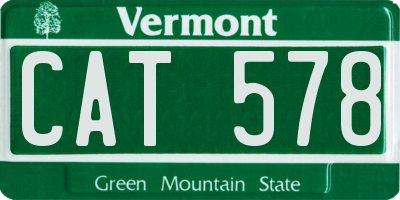 VT license plate CAT578