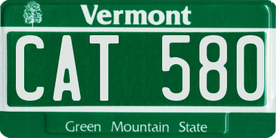VT license plate CAT580