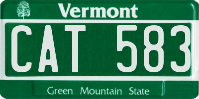 VT license plate CAT583