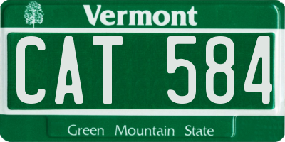 VT license plate CAT584