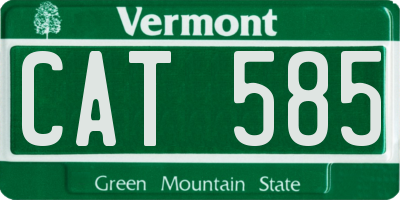 VT license plate CAT585