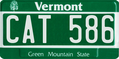 VT license plate CAT586