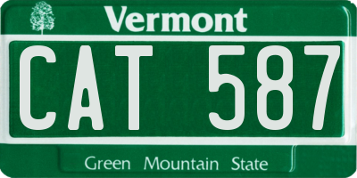 VT license plate CAT587