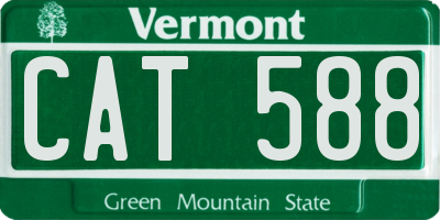 VT license plate CAT588