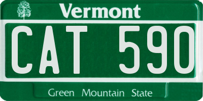 VT license plate CAT590