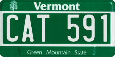 VT license plate CAT591