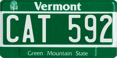 VT license plate CAT592