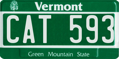 VT license plate CAT593
