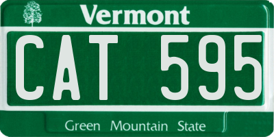 VT license plate CAT595