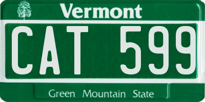 VT license plate CAT599