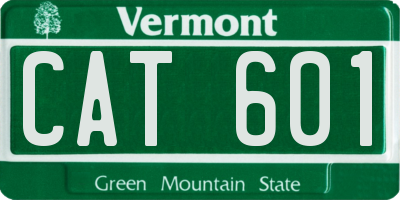 VT license plate CAT601