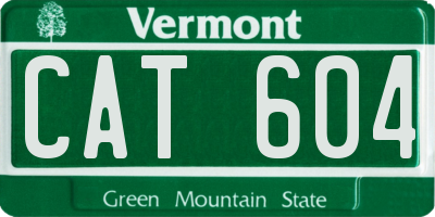 VT license plate CAT604