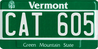 VT license plate CAT605