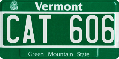 VT license plate CAT606