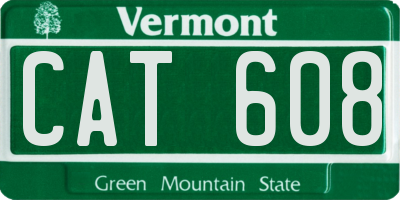 VT license plate CAT608