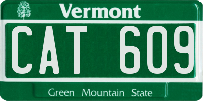 VT license plate CAT609