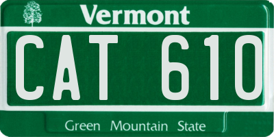 VT license plate CAT610