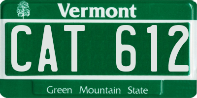 VT license plate CAT612