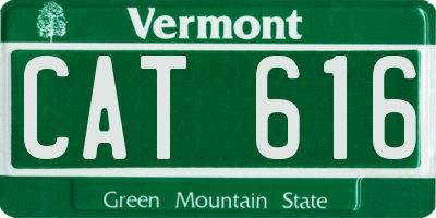 VT license plate CAT616
