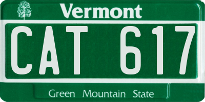 VT license plate CAT617