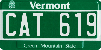 VT license plate CAT619