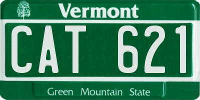VT license plate CAT621
