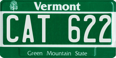 VT license plate CAT622