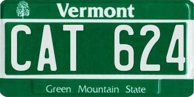 VT license plate CAT624