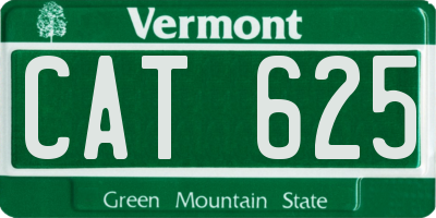 VT license plate CAT625