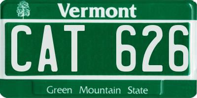 VT license plate CAT626