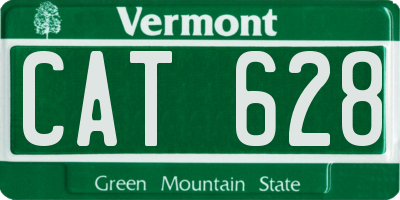 VT license plate CAT628